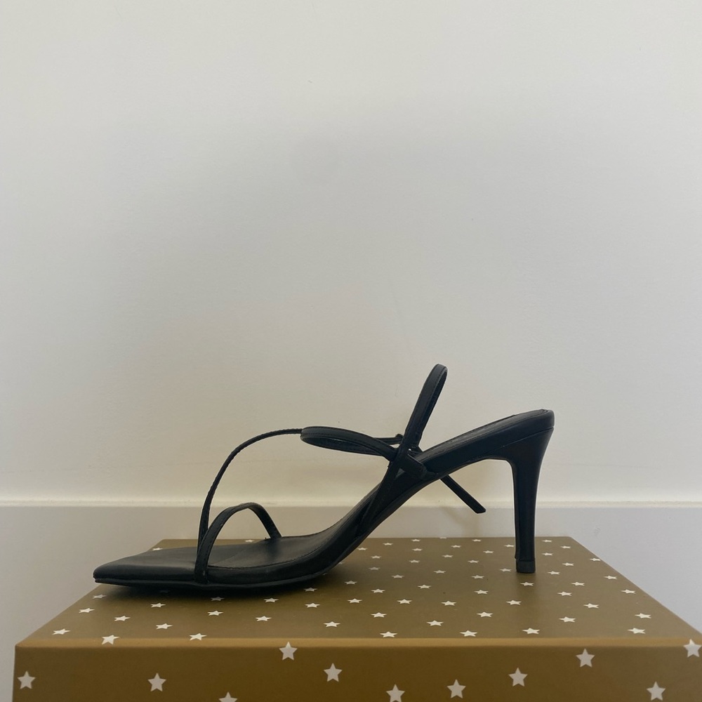 Black strappy heels